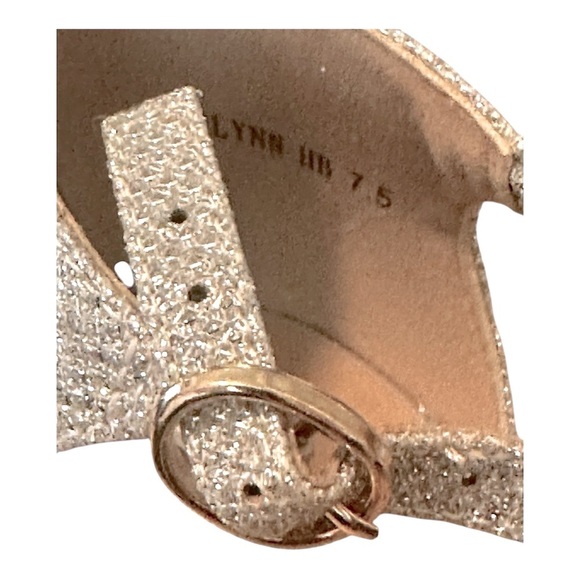 IDIFU Silver Glitter Block Heels | Cross Strap Party Shoes | Size 7.5 - Picture 11 of 12